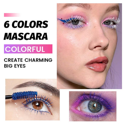 Colored Mascara for Eyelashes, Voluminous Colorful Mascara Set, Pink Blue Purple White Brown Black Lash Pack - Lengthening, Defining, Curling, Multiplying Formula, Cruelty-Free & Waterproof