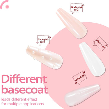 Allstarry White Pearl Chrome Nail Powder, Iridescent Aurora Powder Metallic Mirror Effect Glitter Powder Pearlescent Ice Transparent Mermaid Pigment Pearl Glitter Dust Kit for Nail Art Decoration