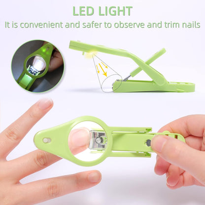 Nail Clippers with fold-Away Magnifier and LED Light, nail clipper with light,lighted nail clipper,Fingernails & Toenails Nail Clippers Care for Elderly Seniors Pets and Baby Reduce Eye Strain
