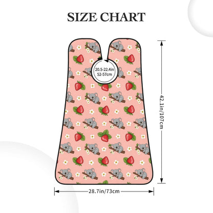 Beard Trimming Hair Catcher, Cartoon Koala Bear Strawberry Flower Leaf Light Pink Shave Bib, Non-Stick Bib Apron Waterproof, Shaving Tool for Men for Husband Father’s Day