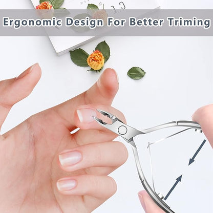 Cuticle trimmer with cuticle pusher