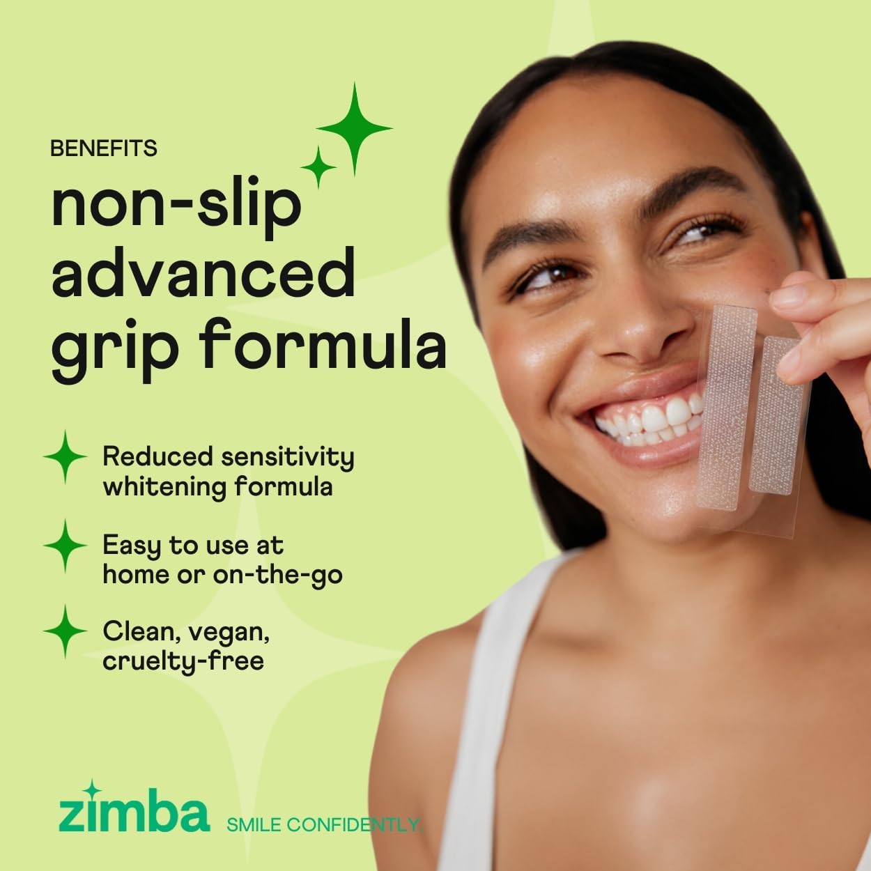 Zimba Teeth Whitening Strips for Teeth Sensitive, White Strips for Teeth Whitening, Teeth Whitener Stain Remover 28 White Strips Included Per Pack, 2 Pack (14 Day Treatment), Mint and Spearmint