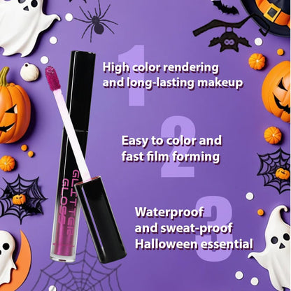 Pink Purple Metallic Lipstick for Women,Glitter Sparkling Liquid Lipstick,Long Lasting Waterproof Lightweight Comfortable Non-Drying Bold Dark Lip Gloss for Gothic Stage Makeup,Cruelty Free