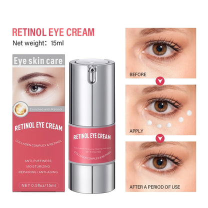Retinol Eye Cream for Dark Circles and Puffiness, Anti Aging Under Eye Cream Reduce Wrinkles Fine Lines, with Collagen and Hyaluronic Acid,Smooth and Hydrate,Suitable for Sensitive Skin
