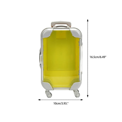 False Eyelash Storage Box, Portable Travel Organizer Mini Luggage False Eyelash Tray Makeup Tool (YELLOW)