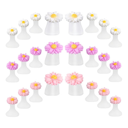24 PCS Daisy Silicone Toe Separators Flower Toes Spacers Pedicures Silicone Toe Nail Separator Pedicure Toes Dividers for Women Pedicure Nails Salon Foot Spacers Nail Art Tools (Pink, Purple, White)