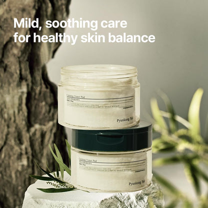 Pyunkang Yul PKY Calming Toner Pad with Tea Tree, 5 Hyaluronic Acids, Removes Dead Skin Cells, Moisturizes, Korean Face Skin Care, Acne Prone & Sensitive Skin, Double-Sided Pad 7.7 fl.oz 70ea