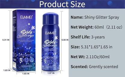 Body glitter spray, glitter spray