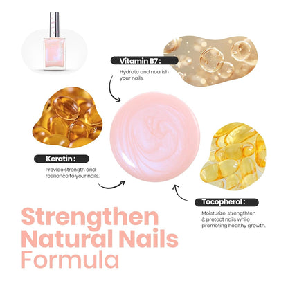 Beetles Pink Glitter Nail Polish and 2 in 1 Base & Top Coat Set, Fast Drying & Natural Nail Lacquer Strengthen Shimmer-Like Purple Mermaid Tears, No UV Lamp Needed for DIY Nail Art Gifts for Women