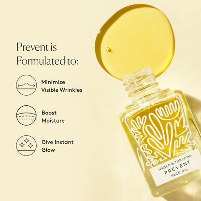 Naked & Thriving Prevent Anti-Aging Facial Oil - Vegan, Naturally-Derived Skin Care & Face Oil (1.18 oz/35 mL)
