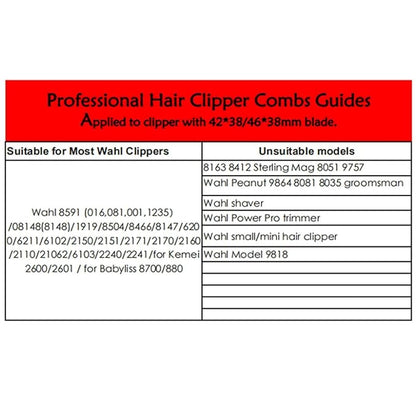 Wahl Professional Hair Clipper Combs