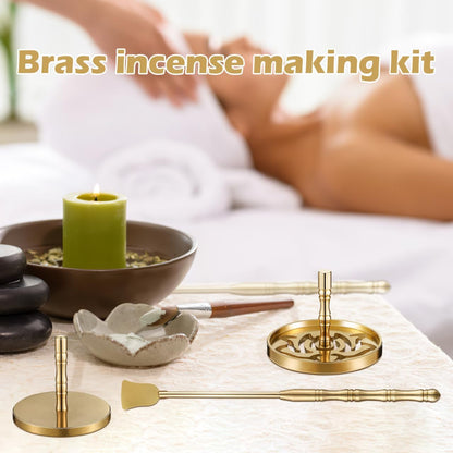 DOITOOL 5 Pcs Incense Making Kit Chinese Incense Burner Mold Premium Accessories for Aromatherapy Yoga Meditation Relaxation-Golden