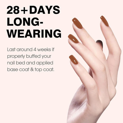 CANNI Brown Gel Nail Polish, 1Pcs Caramel Coffee Brown Color High Gloss Soak Off UV Nail Polish Gel Manicure Salon DIY