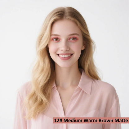 Matte Eyeshadow Stick Blendable Cream Eyeshadow Waterproof Long Lasting High Pigmented eyeshadow Pencil, Hypoallergenic Nude Eye Shadow Stick (12# Medium Warm Brown Matte)