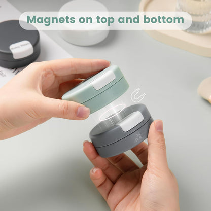 Gemice Travel Containers for Toiletries, Magnetic Travel Containers, TSA Approved Cream Jars with Toiletry Bag, Leak-proof Small 1oz Capsules Set with Multiple Labels for Organization (4 Pack)