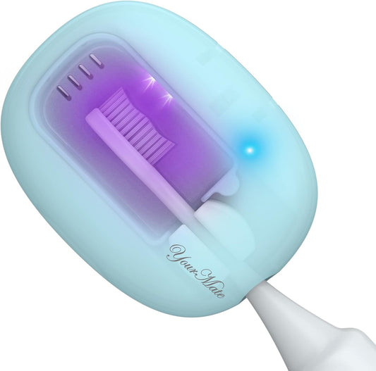 YourMate Rechargerable Toothbrush Sanitizer Case Travel Toothbrush Covers Case with Holder for Houshold and Traveling or Business Trip Blue