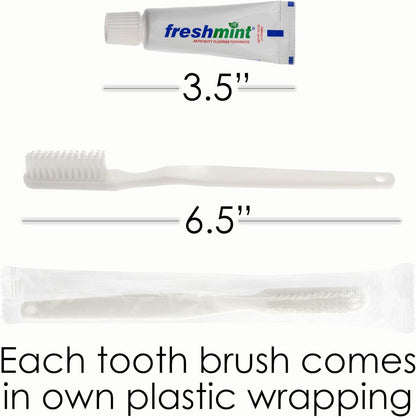 Moda West 96 Hygiene Kits - Bulk Case Wholesale Deluxe Toiletries for Men, Women, Travel, Charity, Includes Shampoo, Deodorant, Toothpaste, Razor, More, Homeless Shelters, Donations, Hotels, Travel