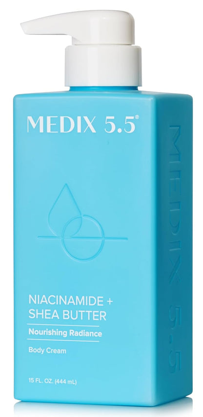 MEDIX Fragrance Free Niacinamide Face Moisturizer + Shea Butter Cream For Face & Body Lotion | Anti Aging Skin Care Firming Cream For Wrinkles, Dark Spots, Large Pores, 15 Fl Oz