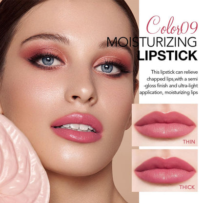 2Pcs Tinted Lip Balm Moisturizing Lipstick,Waterproof Hydrating Matte Lip Balm for Women,Creamy Natural Color Stain for Dry Lips,Soft Matte Finish (9# Charming Peach Pink & 3# Bean Paste Brown)