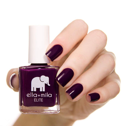 Ella+mila Professional Quick Dry Nail Polish - Long-Lasting & Chip-Resistant (Elite Collection - Little Plum Dress - 0.45 fl oz)