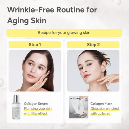 SUNGBOON EDITOR Fine Line Care Duo : Cream in Serum & Collagen Capsule Cream, Deep Wrinkle Care, Glass Skin, Elasticity for Aged Skin, Face Moisturizer, Gifts for Mom, Korean Skin Care