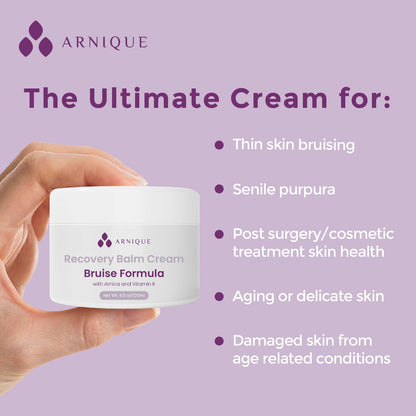 Arnica Bruise Cream with Vitamin K, Extra Strength Fast Healing Thin Skin Formula, Senile Purpura or Redness, Visibly Aide Remove Bruises Elderly and Fragile Skin, Surgery Aftercare