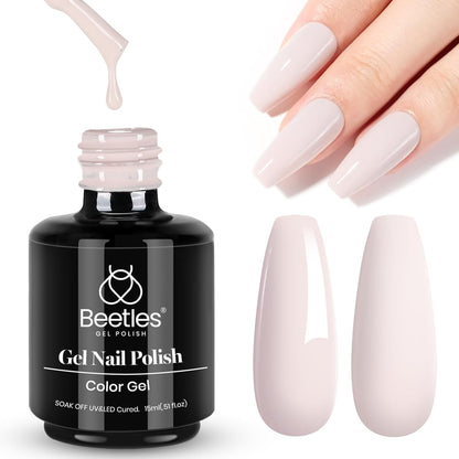 Beetles Grey Gel Nail Polish, Stone Beige Brown Cream Color 15ml Gel Polish Soak Off Uv LED Lamp Cured Nail Art Manicure Salon DIY Design Decoration Home Gift for Women