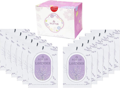 HOFSIN 12Pack Lavender Sachets with Hanging Strings,Long Lasting,Scented Paper Bags,Air Freshener Deodorizer for Closet and Drawer,Home Fragrance for Wardrobe,Car(Lavender)