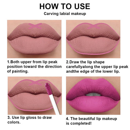 evpct 2Pcs Hot Pink Matte Lip Liner and Lipstick Combo Set for Women, Hot Pink Lip Combo Set Liquid Lips Stick Gloss and Lipliner Stains Set Long Lasting Waterproof, Lips Makeup 24 Hours originale