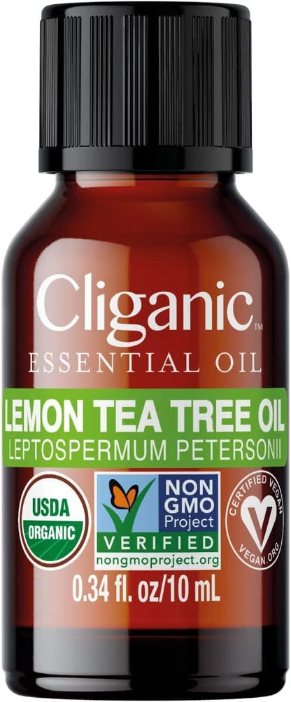 Cliganic Organic Lemon Tea Tree Essential Oil, 100% Pure Natural for Aromatherapy | Non-GMO Verified