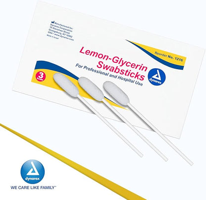 Dynarex lemon-glycerin swabsticks, pleasant tasting