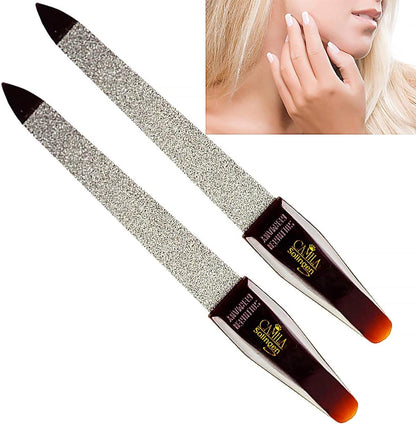 CS17 Sapphire Metal Nail File for Natural Nails Fingernail and Toenail Care, 5" Double Sided Coarse and Fine for Manicure and Pedicure