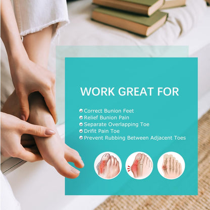 Upgraded Gel Toe Separators – 12-Pack Bunion Pads – Toe Spacers for Straightening Overlapping Toes, Bunions, Calluses – Soft Silicone Bunion Corrector for Men and Women(Small Size)