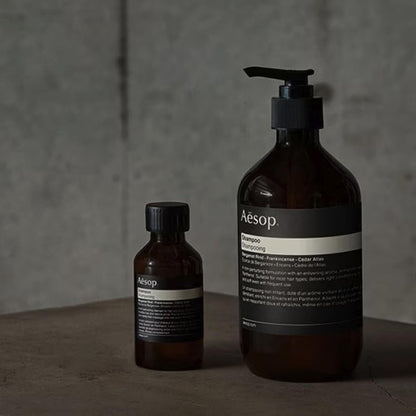 Aesop Shampoo + Refill | Soften Hair, Restore Shine | Bergamot Rind, Frankincense, Cedar Atlas | 16.9 oz / 500 mL (Pack of 2)