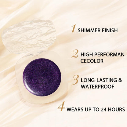 Dark Purple Cream Glitter Shimmer Metallic Eyeshadow Palette Makeup Halloween Birthday Party Wear, Natural Single Mini Instant Holographic Eyeshadow For Women, Sombras Crema Para Ojos