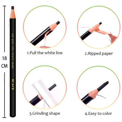 6 Piece Gray Colour Waterproof Eyebrows Pencil Tattoo Makeup And Microblading Supplies Kit-Permanent Eye Brow Liners In Waterproof Eyebrow Pencils Peel - Brow Pencil Set For Marking(6 Pcs)