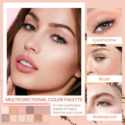 AMY'S DIARY 12Color Light Pink Purple Eyeshadow Palette, Long-Lasting, and Highly Pigmented. Elevate Your Eye Makeup– Unleash Your Unique Style (05#)