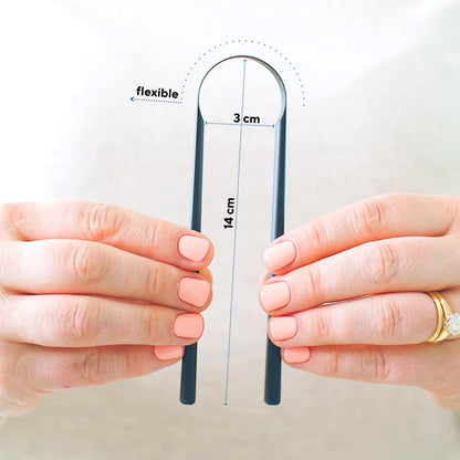 Tongue Scraper, Tongue Cleaner for Adults and Kids, Fights Bad Breath, Metal Tongue Scraper, Great for Oral Care, Oral Hygiene, Ayurveda Tongue Scraper, Hygiene Luxury Black Tongue Scraper. (2 Pack)