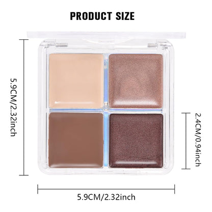 Kaely Cream Eyeshadow Quad, Nude Brown Matte Shimmer Eyeshadow Palette Makeup, Neutral Eye Shadow Palette for Older Women Pigmented Waterproof, sombras para ojos, Blendable, Cruelty-free, 03
