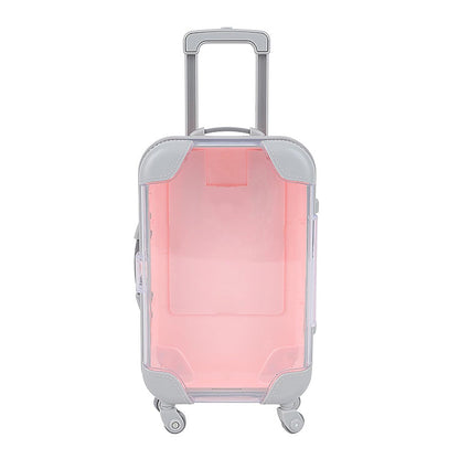 False Eyelash Storage Box, Portable Travel Organizer Mini Luggage False Eyelash Tray Makeup Tool (PINK)
