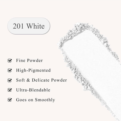 Single White Eyeshadow, Pressed Powder Matte Eye-Shadow Palette Make-up, Blendable Long Lasting High Pigment White Eye Makeup Halloween Paint & Face Body Paint