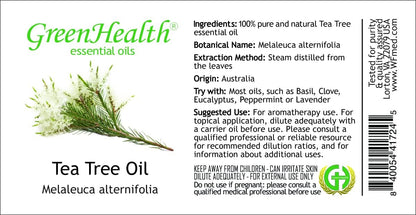 2 Bottles - 16 fl oz Tea Tree Essential Oil (100% Pure & Uncut), Aluminum Bottle - GreenHealth