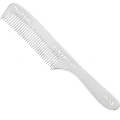 Fendrihan Sturdy Metal Fine Tooth Barber Grooming Comb with Handle (6.8 Inches)