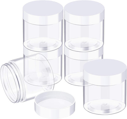SATINIOR 36 Pieces 3 oz Plastic Jars with Lids Wide Mouth Airtight Reusable Container Acrylic Cosmetic Small Jars for Lotions Ointments Travel Toiletries Creams Make up Storage(Clear)