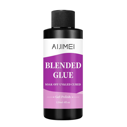 AIJIMEI 4fl.oz Clear Nail Blending Glue, Nail Polish Thinner Glue for Blending, diluting, Mixing Glitter Powder Mixer Gel Polish Dilution Color Sequins MixingGlue 120ml for Nail Designer