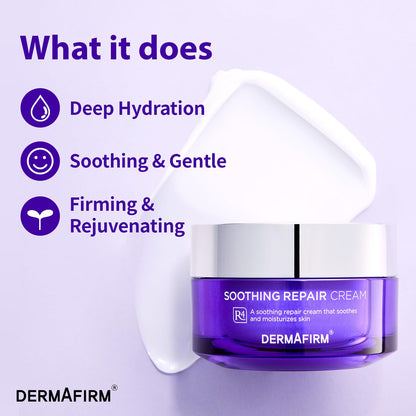 Dermafirm Soothing Repair Hydrating Face Cream R4 | Daily Face Moisturizer Facial Lotion with Eucalyptus, Peptide and Collagen | Gentle for All Skin Types No Animal Trials No Paraben 1.69 fl oz