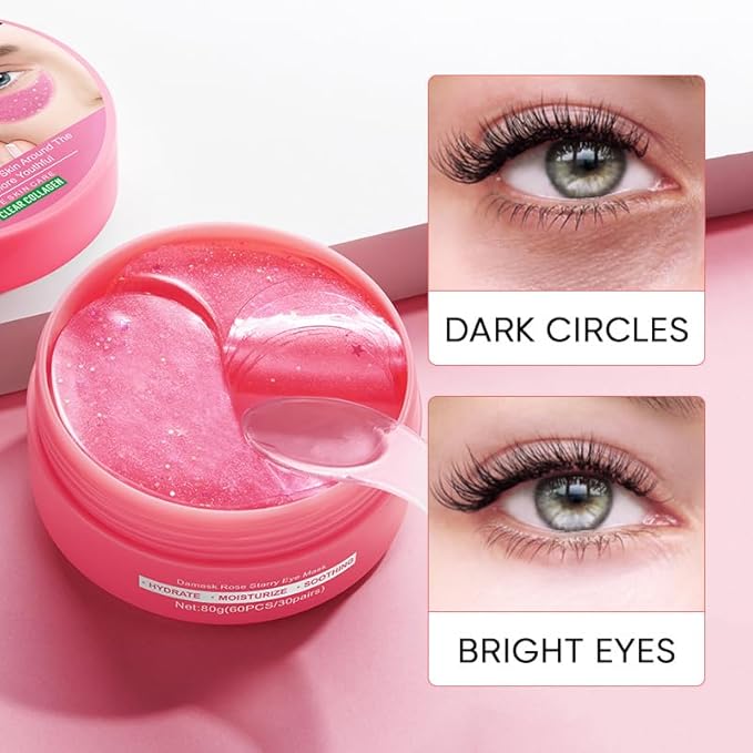 60pcs/30pairs rose hyaluronic acid eye