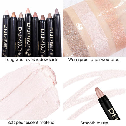 evpct Pearl Shimmer Cream Eye Shadow Brightener Sticks Set for Eyes, Pearl Shimmery Matte Pencil Eye shadow Applicator Stick Pen Palette Makeup Waterproof sombras en crema para ojos 18#