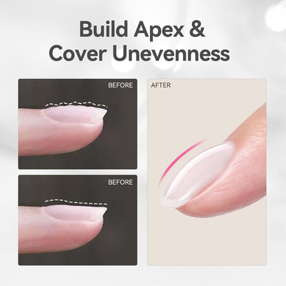 BORN PRETTY Builder Gel for Nails, 8-in-1 Milky White Clear Builder Nail Gel for Nail Apex and Gel Extension Strengthener, Nail GLue Gel Hard Gel Base Rhinestone Nail Glue Gel in a Bottle 15ml