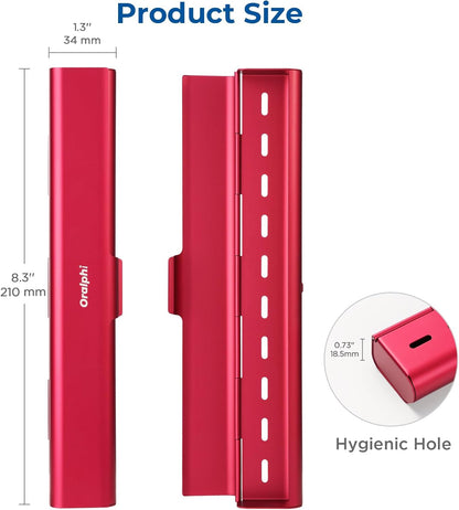 Aluminum Toothbrush Travel Case, Portable Travel Toothbrush Holder, Durable Manual Toothbrush Box Container for Traveling, Bathroom, Camping, Business Trip-Red